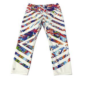 Athleta Kaleidoscope Sonar Multi Color Capri Leggings Active Size M